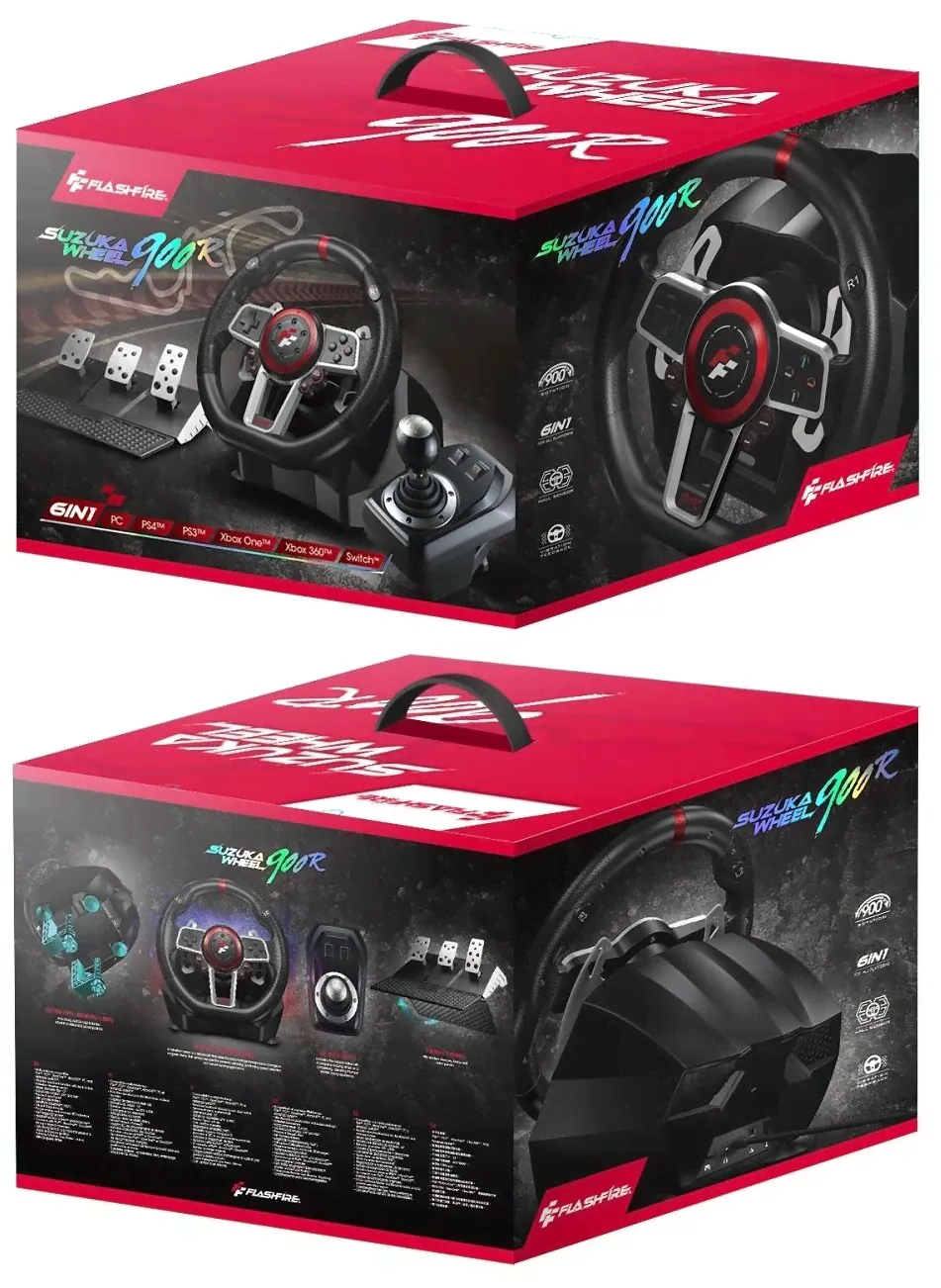 FlashFire Игровой руль FLASHFIRE SUZUKA Racing Wheel ES900RPC, PS3, PS4, Xbox One, Nintendo Switch, Xbox Series X, Xbox Series S игровые манипуляторы в Самара-0