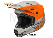 Шлем (кроссовый) FLY RACING KINETIC STRAIGHT EDGE оранжевый/серый матовый (2021) XS