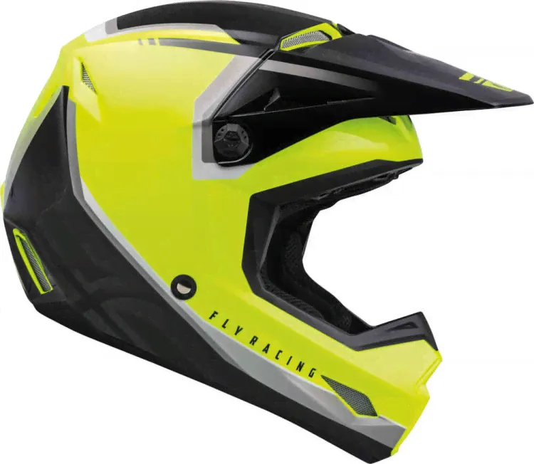 Мотошлем для мотокросса и эндуро Fly Racing Kinetic Vision Черный/неоновый желтый 70004-S-647