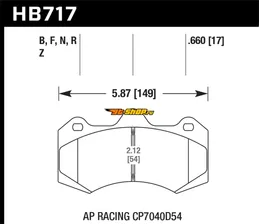 HAWK PERFORMANCE HB717B.660 Hawk AP Racing CP7040D54 HPS 5.0 Brake Pads