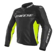 Куртка кожаная Dainese Racing 3, черно-желтый