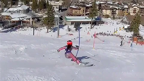 Best U12 Slalom Ski Racer Thaleya Skye Walker FarWest SL Run Wins by 1.3 seconds. Mexican Mikaela!