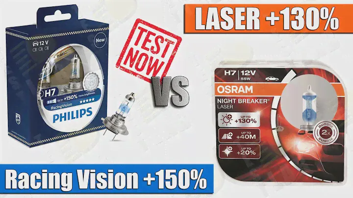 OSRAM NIGHT BREAKER LASER +130% vs PHILIPS RACING VISION +150%