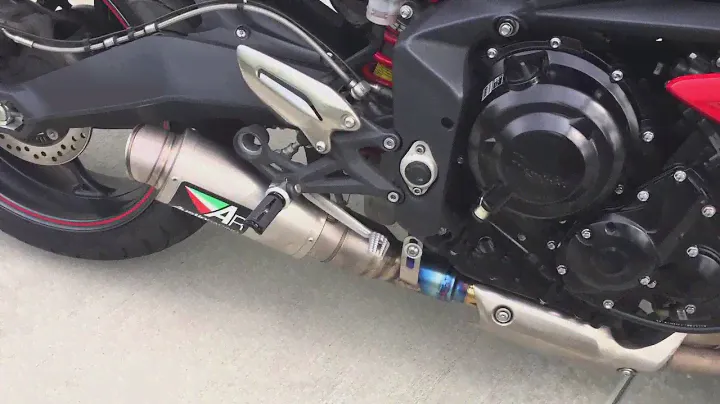 Triumph street triple with Austin racing exhaust