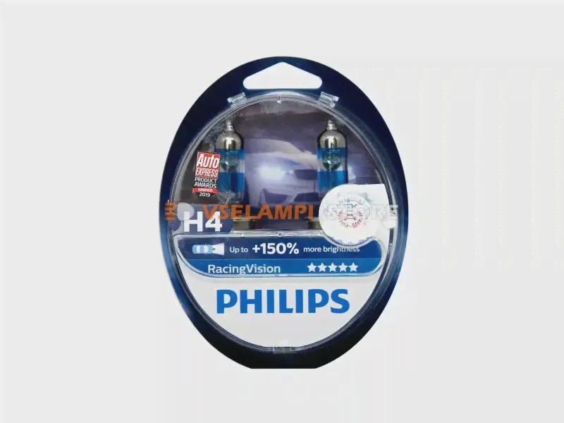 Галогенные лампы PHILIPS Racing Vision +150% комплект 2шт. - цоколь H7