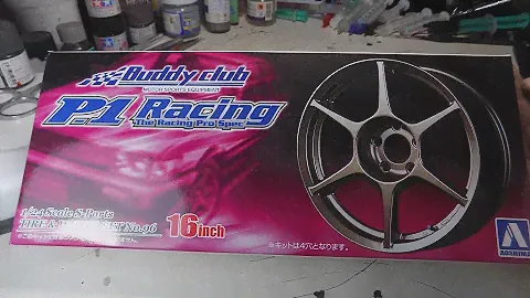 Buddy Club P1 Racing 16 inch 1/24 Aoshima - Unboxing