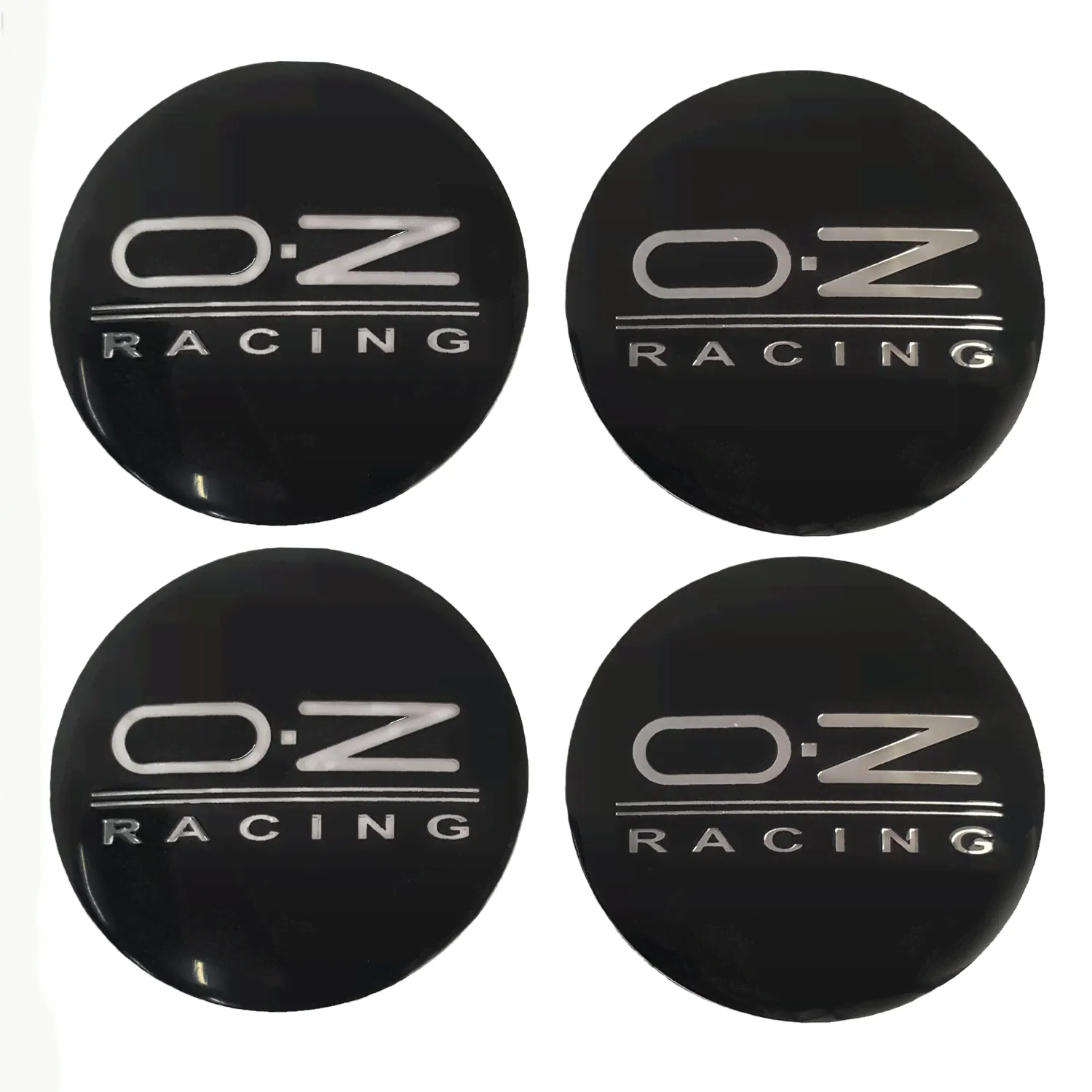 Наклейки на диски OZ Racing NZD6 098 черные, металлические, 60мм, 4 шт-0