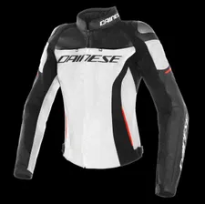 Кожаная мотокуртка женская Dainese Racing 3 White/Black/Red