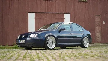 stanced Volkswagen Bora on Japanracing wheels
