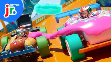 Hot Wheels Fastest Foodie Face-Off! 🍩🌭 Hot Wheels Let's Race | Netflix Jr