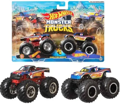 HOT WHEELS 4 против RACING 1 Cars 1:64 Monster Trucks-0